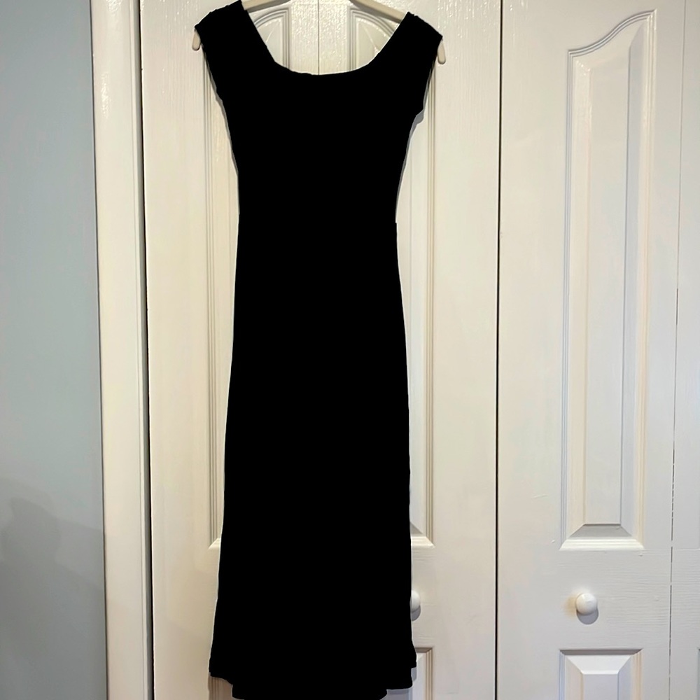 Black Lush dress. Midi length. Crisscross design in the back.